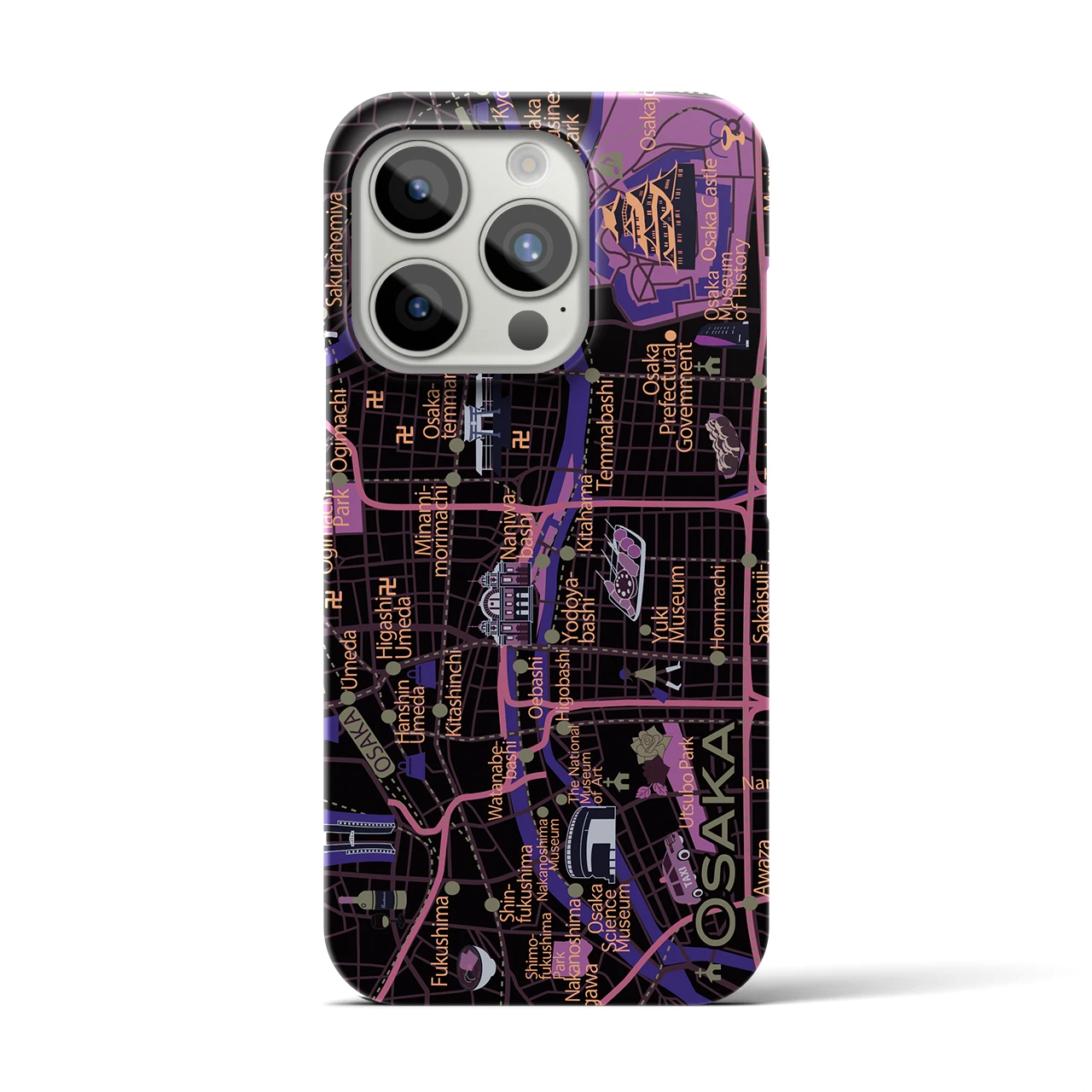 【大阪】イラストマップiPhoneケース(バックカバータイプ)