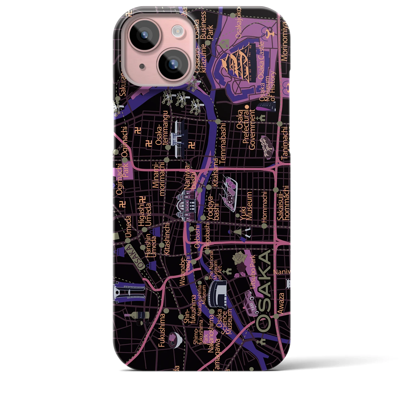 【大阪】イラストマップiPhoneケース(バックカバータイプ)