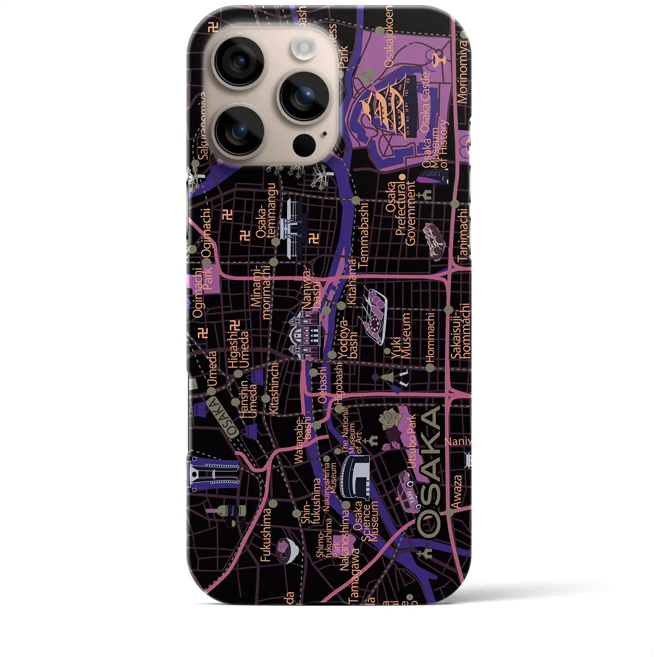 【大阪】イラストマップiPhoneケース(バックカバータイプ)