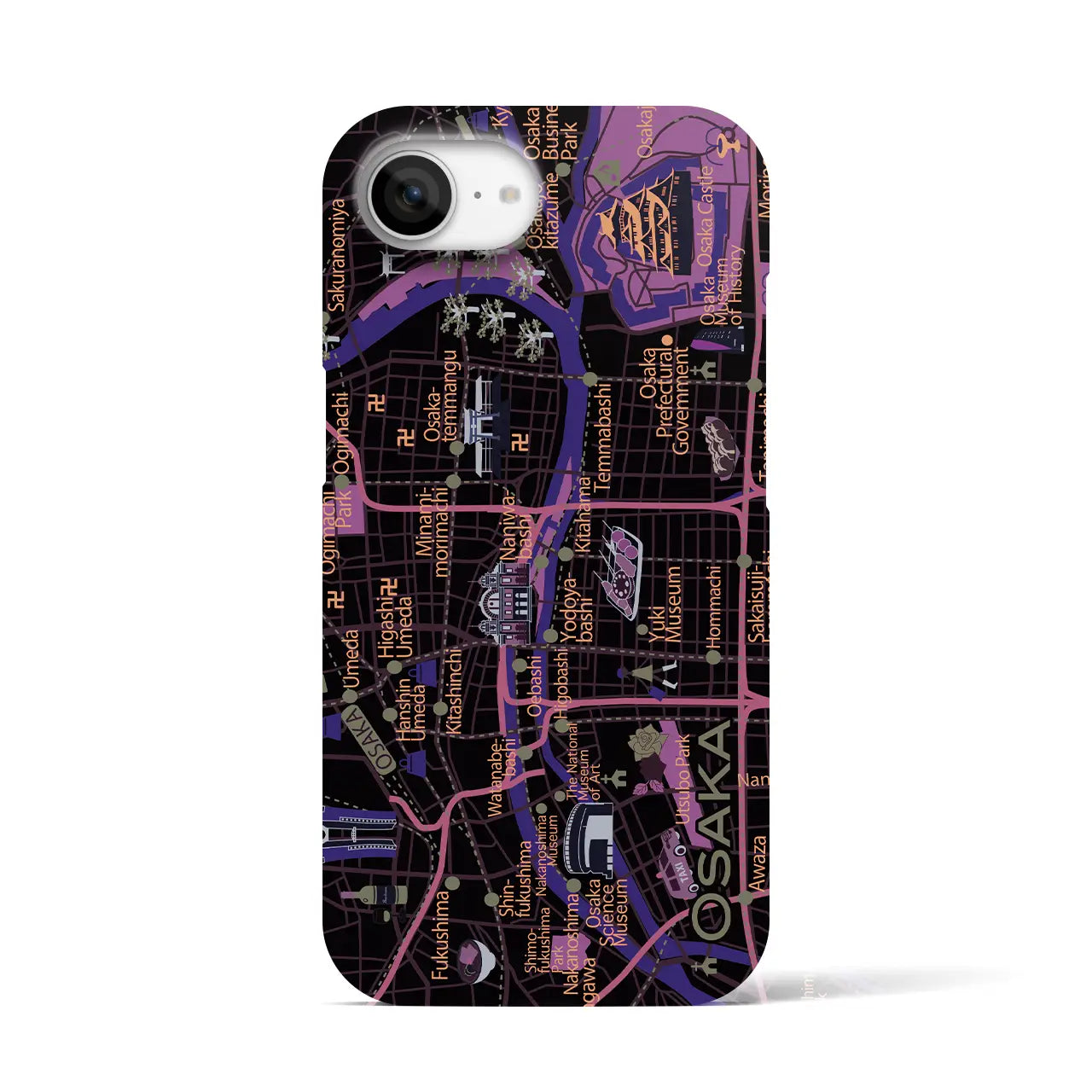 【大阪】イラストマップiPhoneケース(バックカバータイプ)