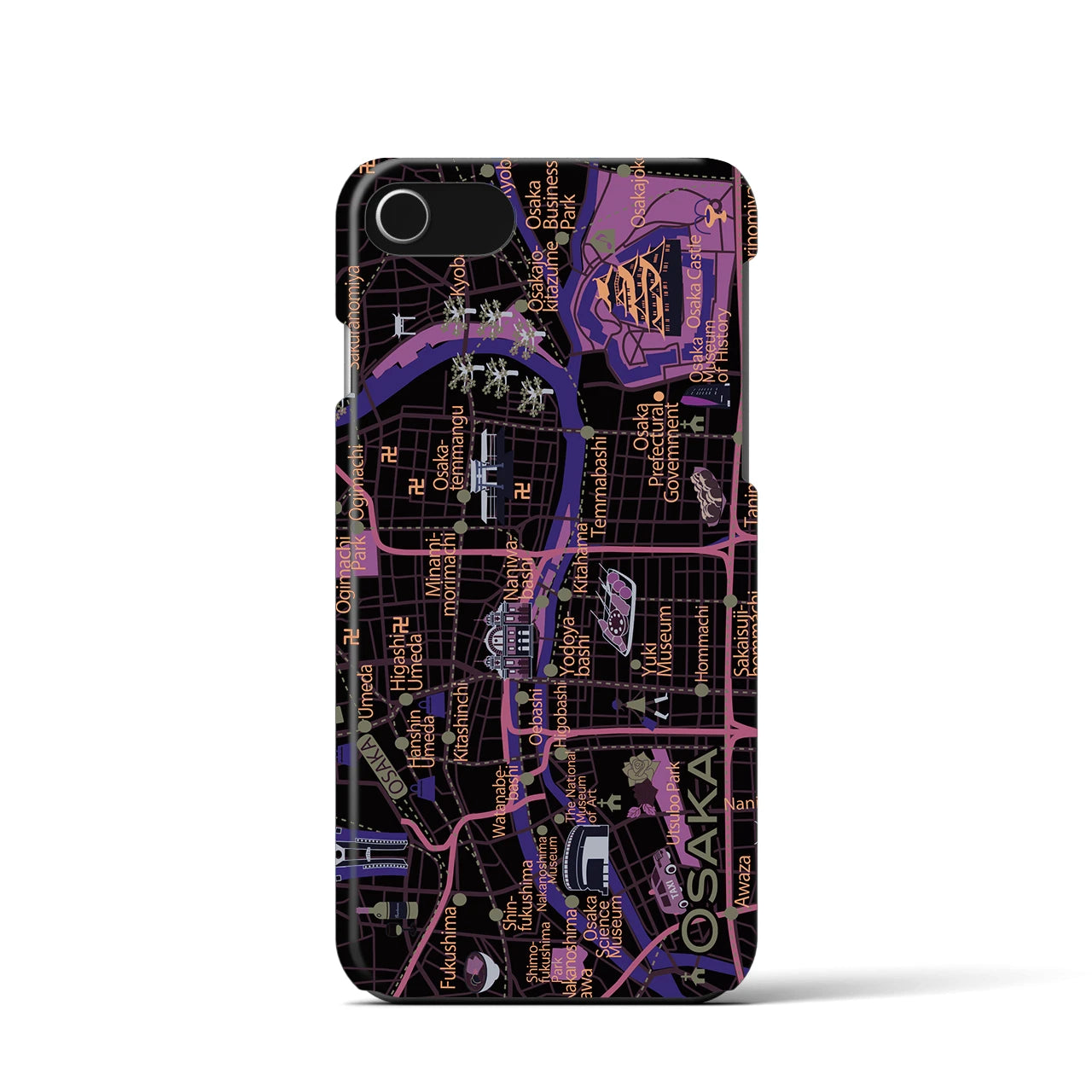 【大阪】イラストマップiPhoneケース(バックカバータイプ)