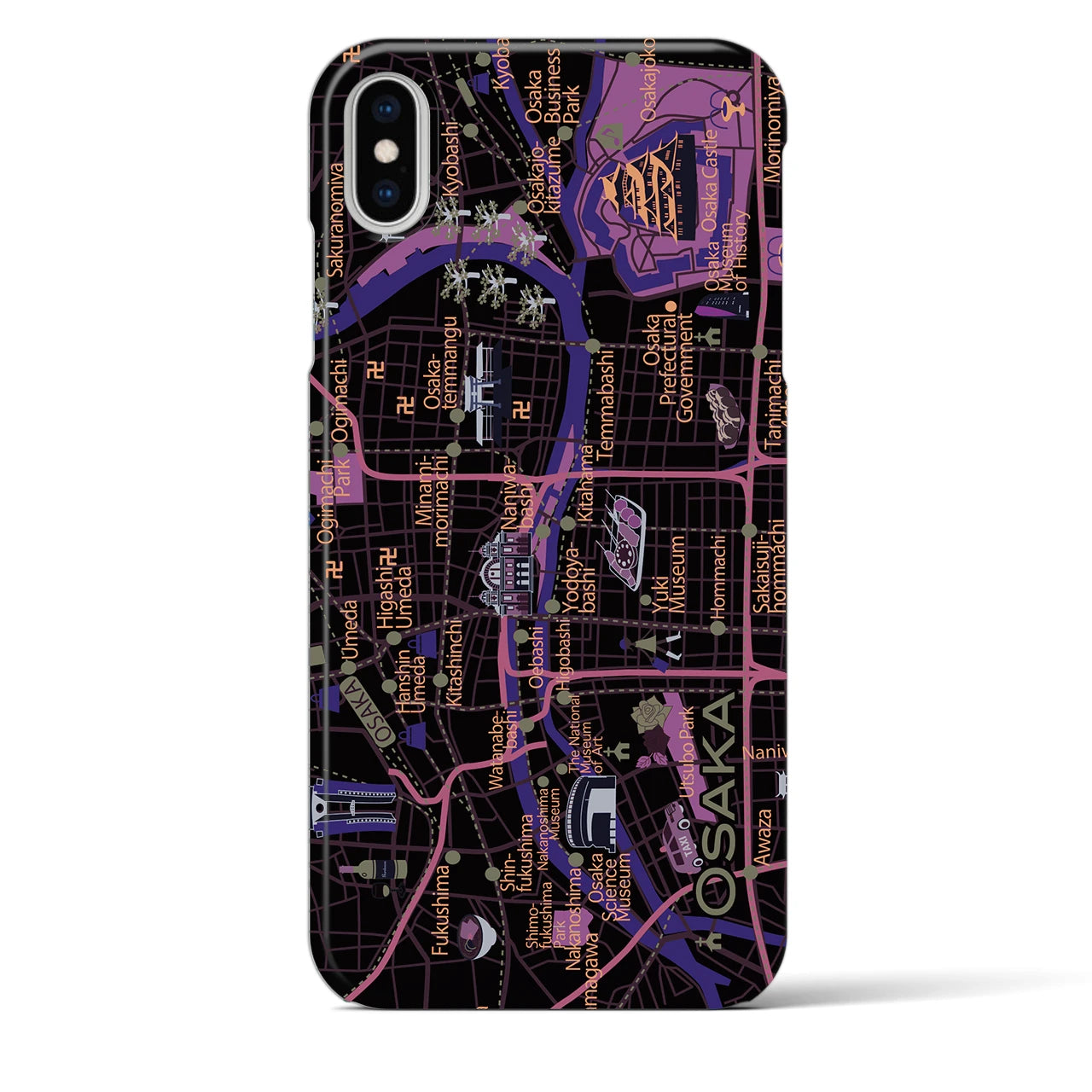 【大阪】イラストマップiPhoneケース(バックカバータイプ)