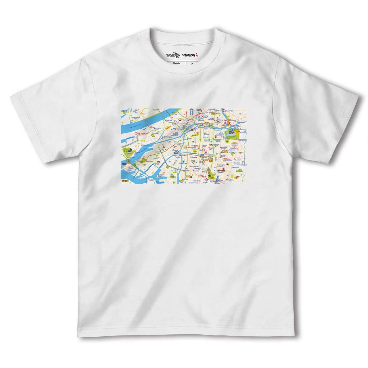 【大阪(大阪府)】イラストマップTシャツ