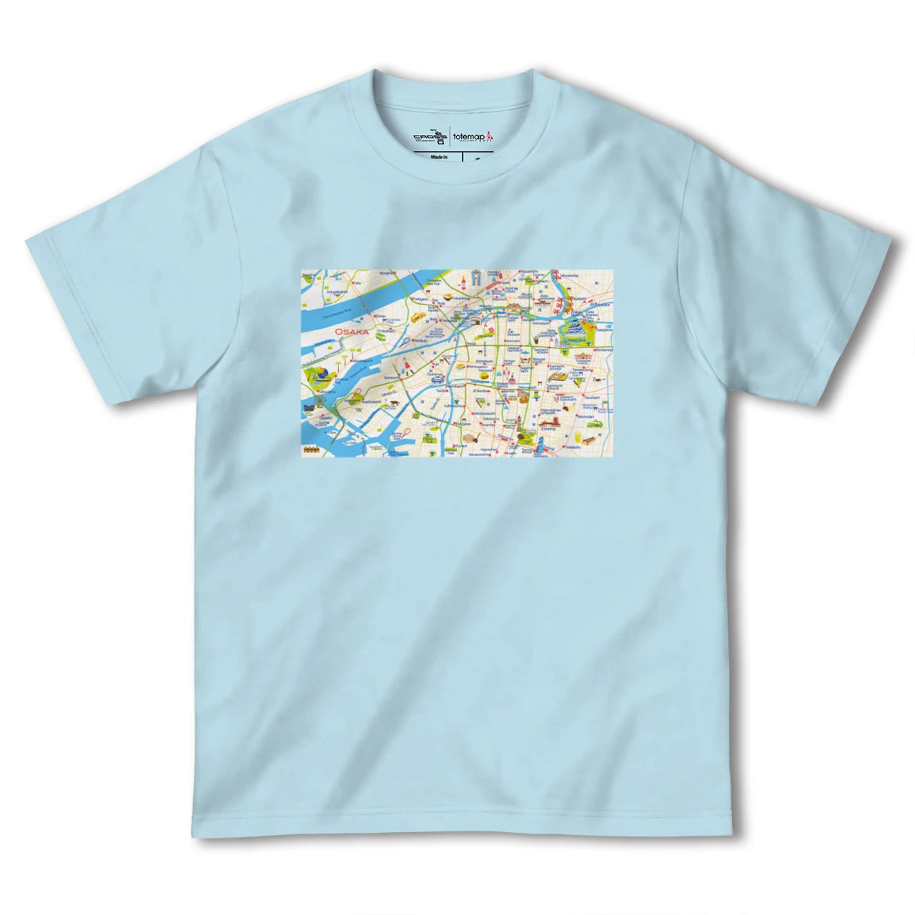 【大阪(大阪府)】イラストマップTシャツ