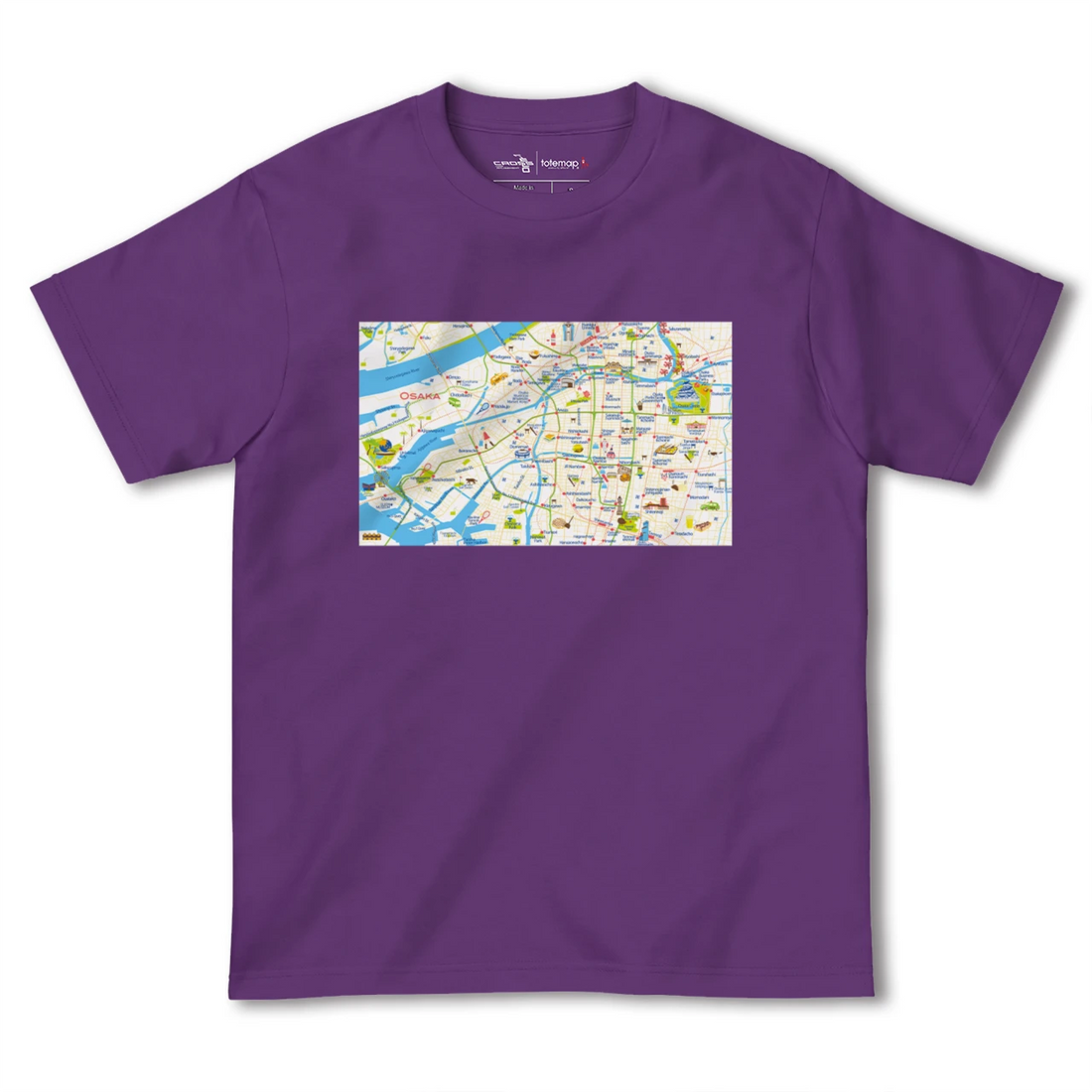 【大阪(大阪府)】イラストマップTシャツ