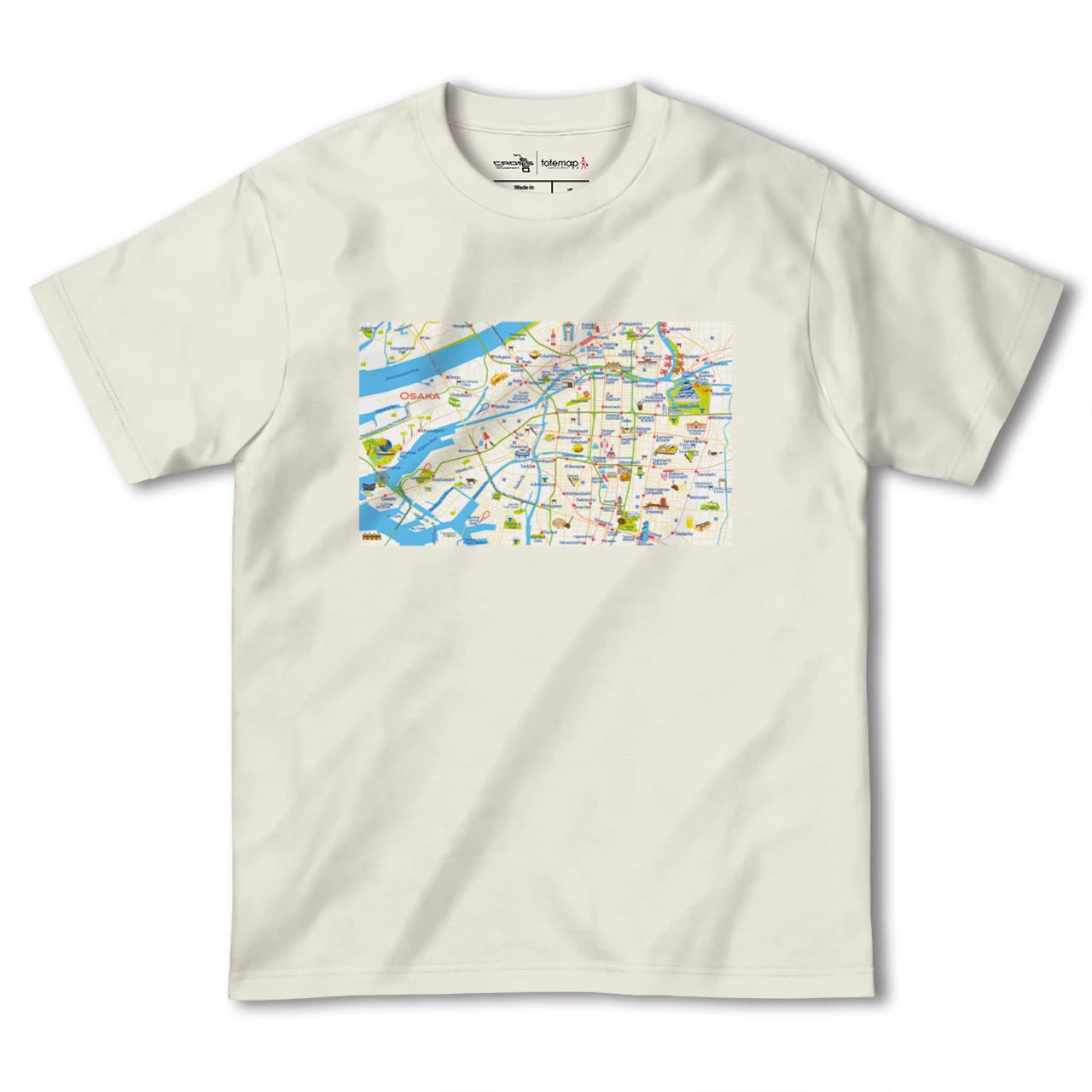 【大阪(大阪府)】イラストマップTシャツ