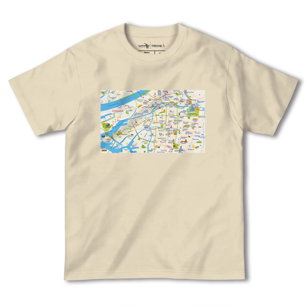 【大阪(大阪府)】イラストマップTシャツ