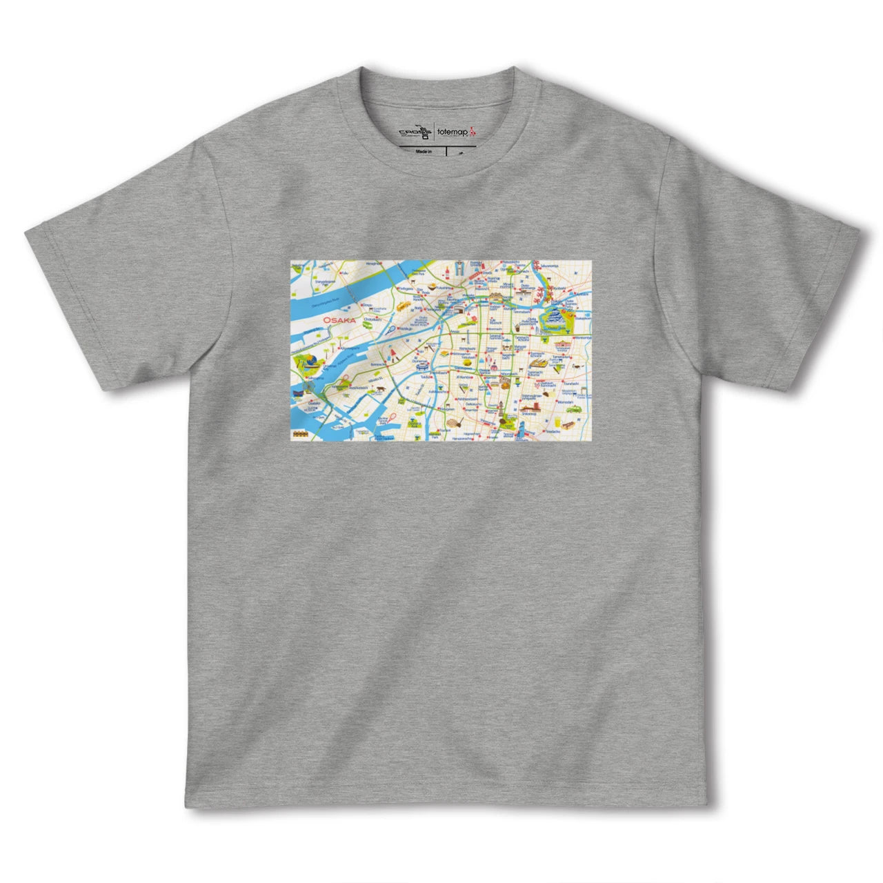 【大阪(大阪府)】イラストマップTシャツ