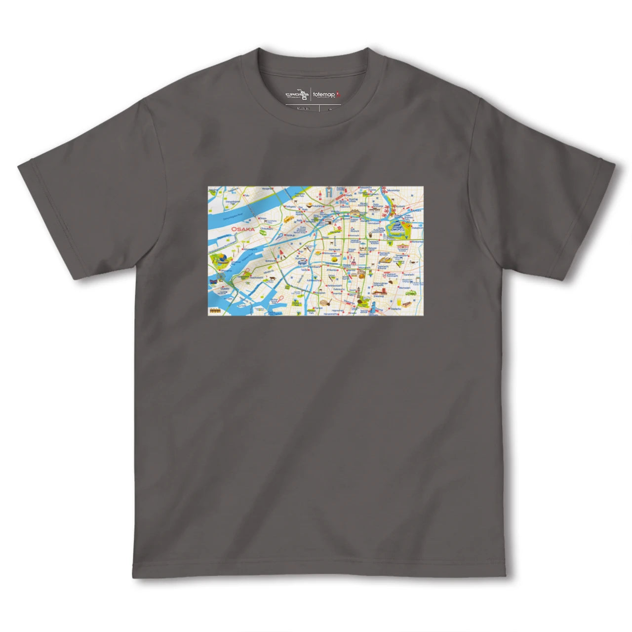 【大阪(大阪府)】イラストマップTシャツ