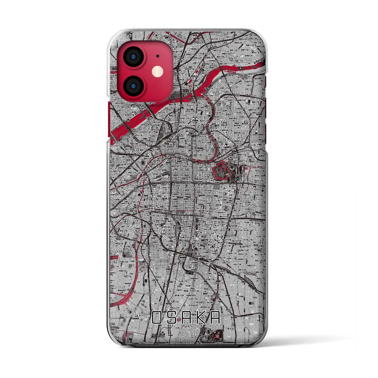 【大阪(大阪府)】地図柄iPhoneケース(クリアタイプ)