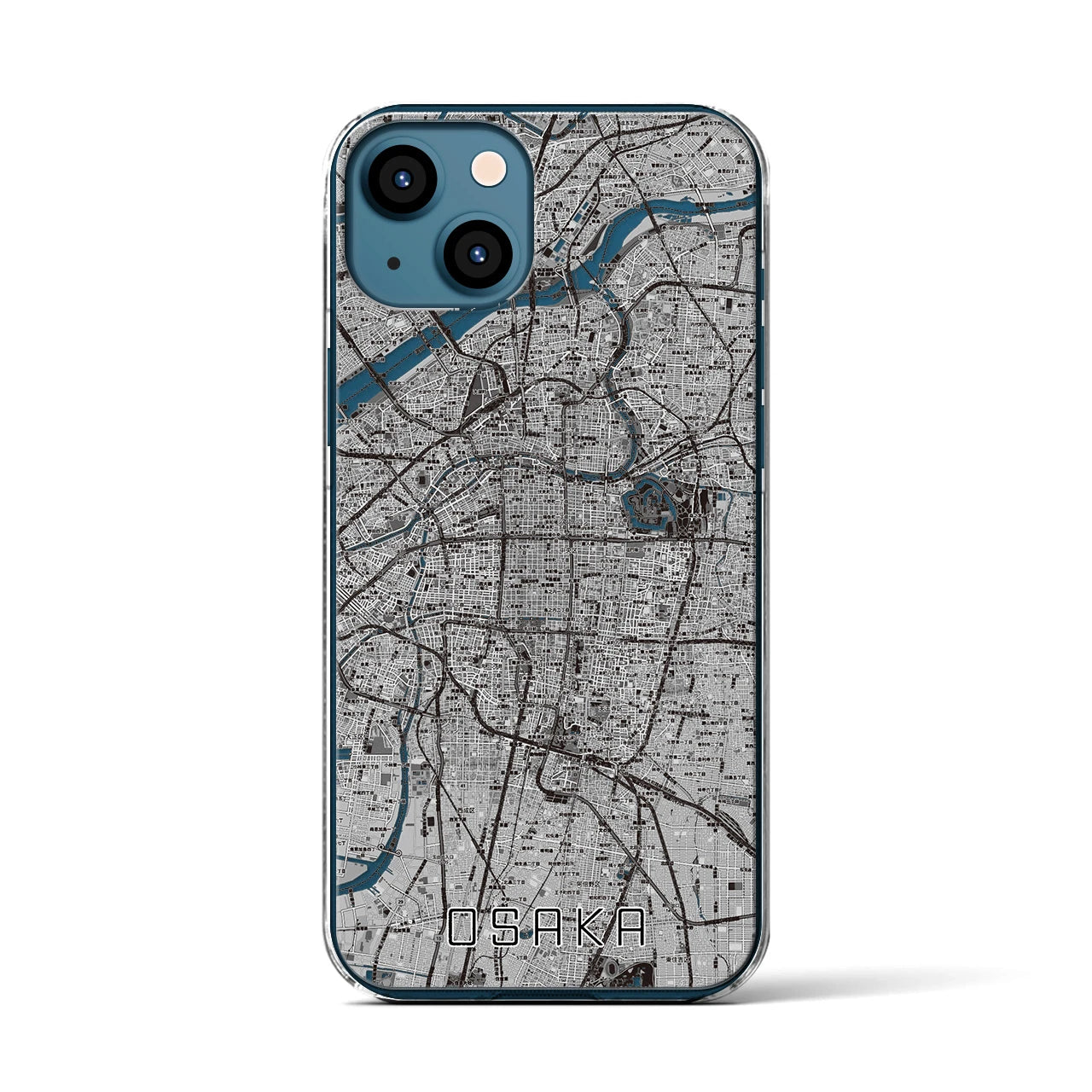【大阪(大阪府)】地図柄iPhoneケース(クリアタイプ)