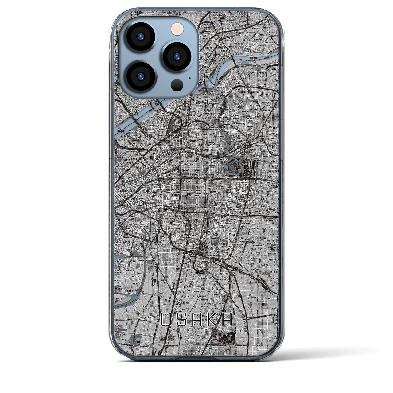 【大阪(大阪府)】地図柄iPhoneケース(クリアタイプ)
