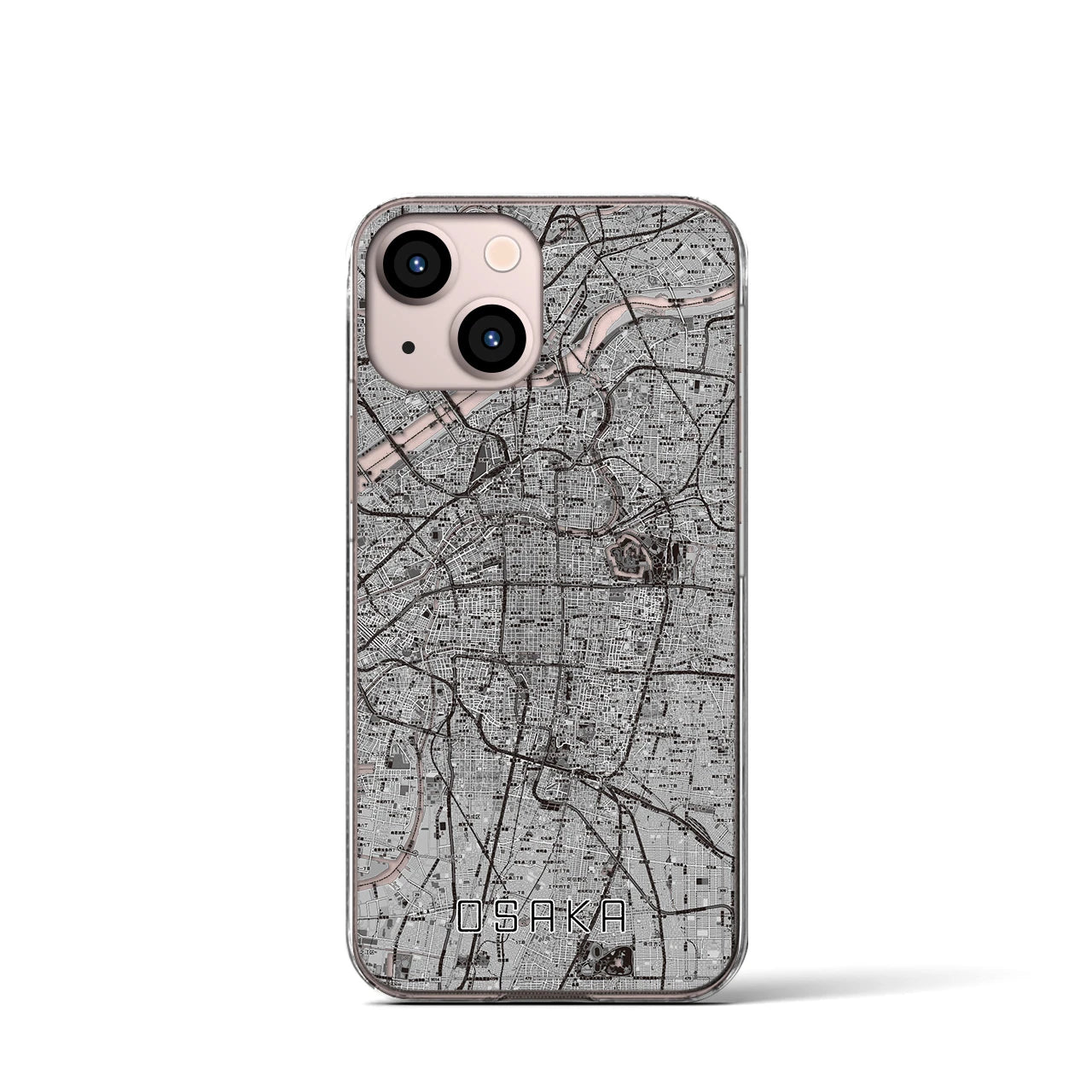 【大阪(大阪府)】地図柄iPhoneケース(クリアタイプ)