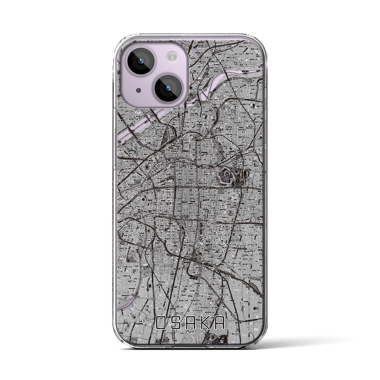 【大阪(大阪府)】地図柄iPhoneケース(クリアタイプ)
