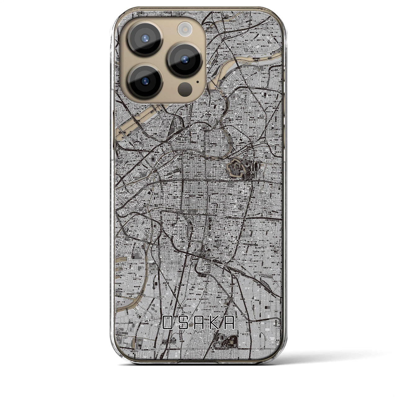 【大阪(大阪府)】地図柄iPhoneケース(クリアタイプ)