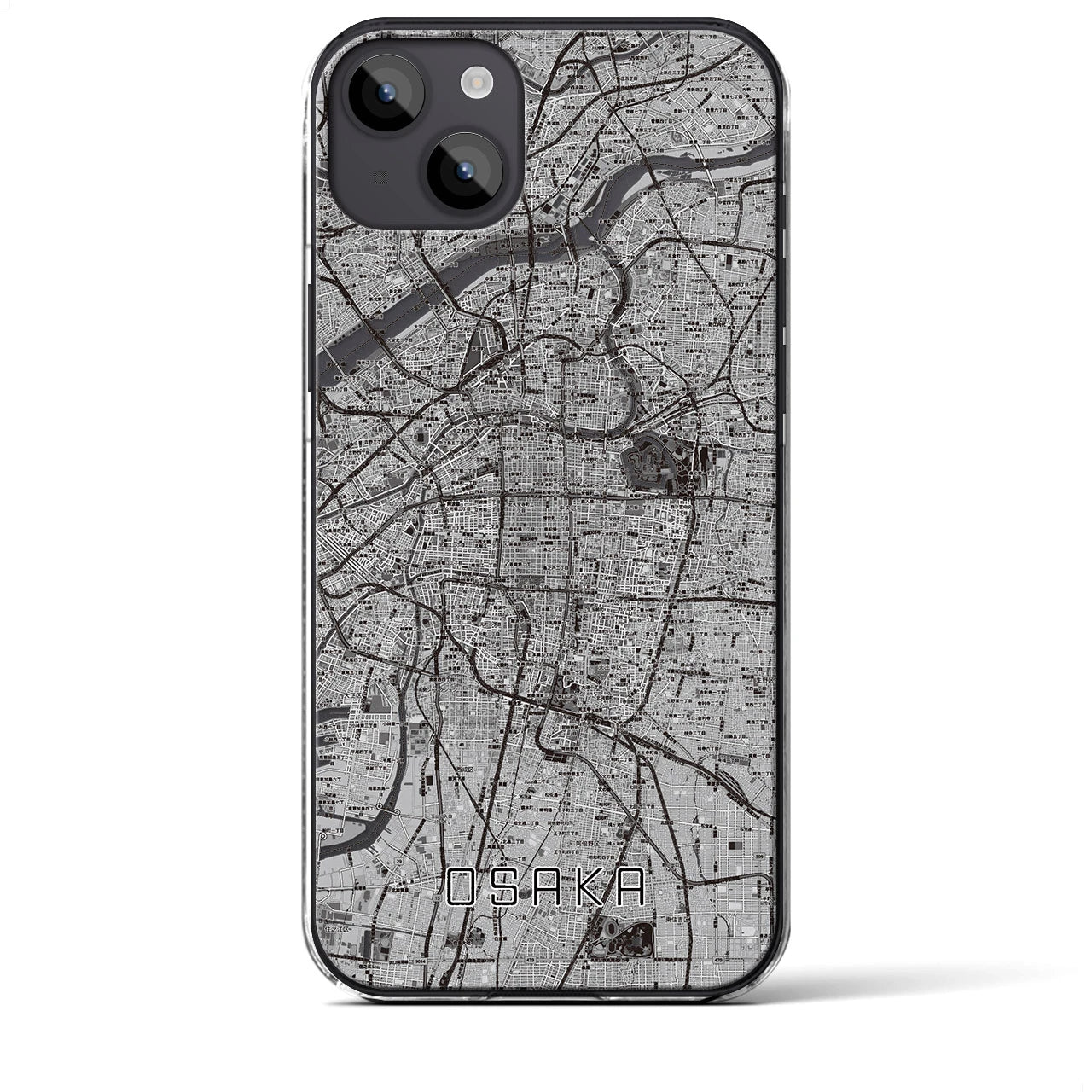 【大阪(大阪府)】地図柄iPhoneケース(クリアタイプ)