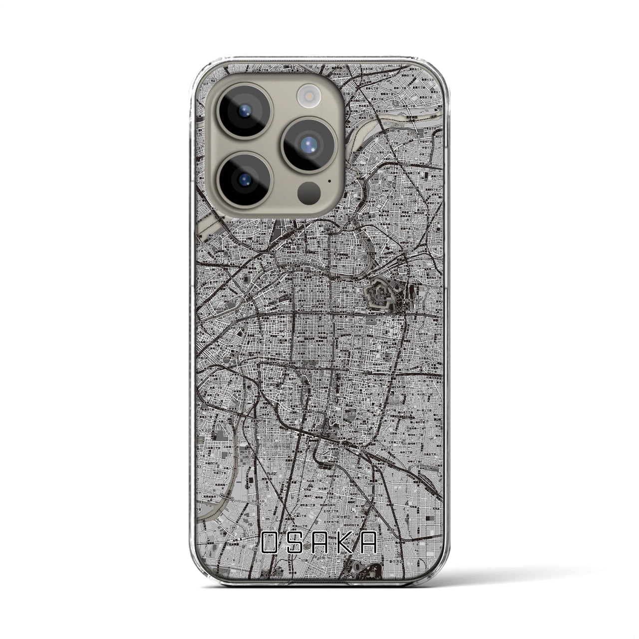 【大阪(大阪府)】地図柄iPhoneケース(クリアタイプ)