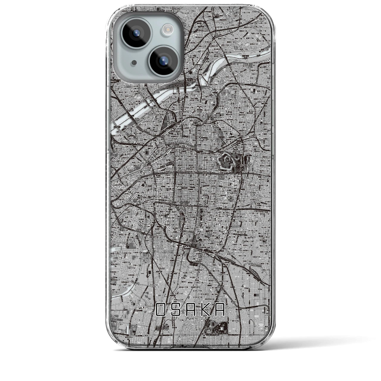 【大阪(大阪府)】地図柄iPhoneケース(クリアタイプ)