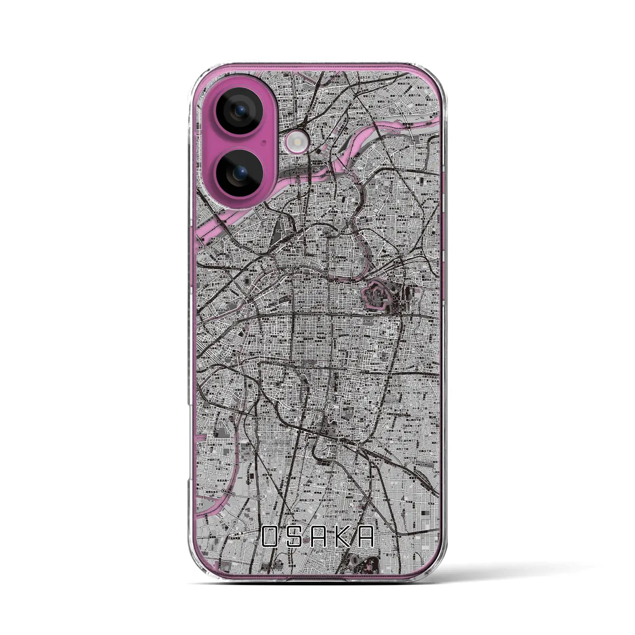 【大阪(大阪府)】地図柄iPhoneケース(クリアタイプ)
