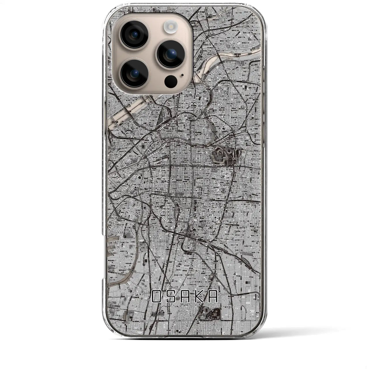 【大阪(大阪府)】地図柄iPhoneケース(クリアタイプ)