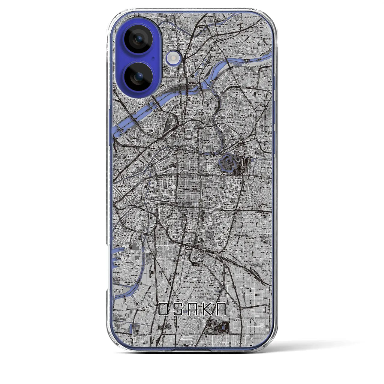 【大阪(大阪府)】地図柄iPhoneケース(クリアタイプ)