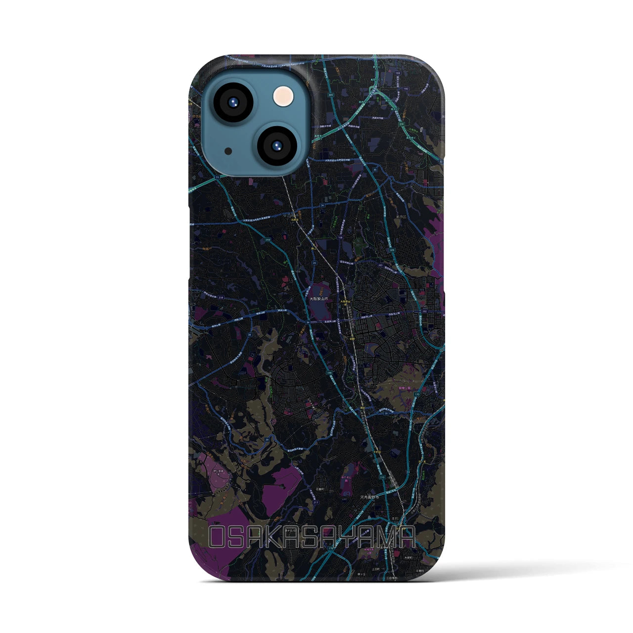 【大阪狭山(大阪府)】地図柄iPhoneケース(バックカバータイプ)