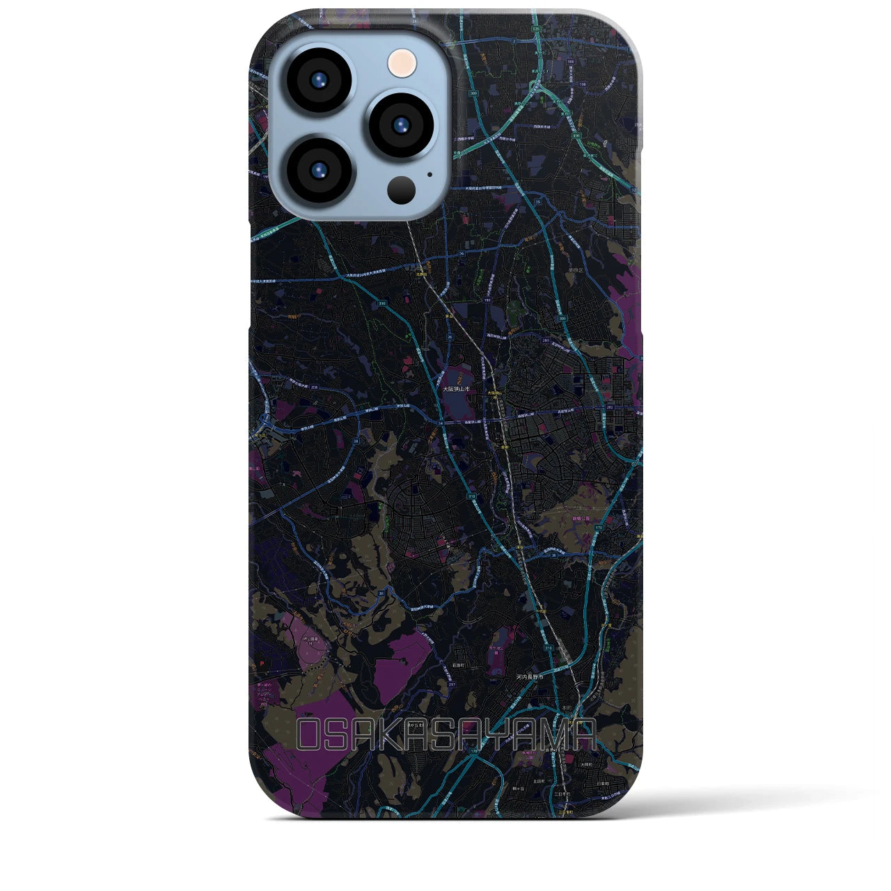 【大阪狭山(大阪府)】地図柄iPhoneケース(バックカバータイプ)