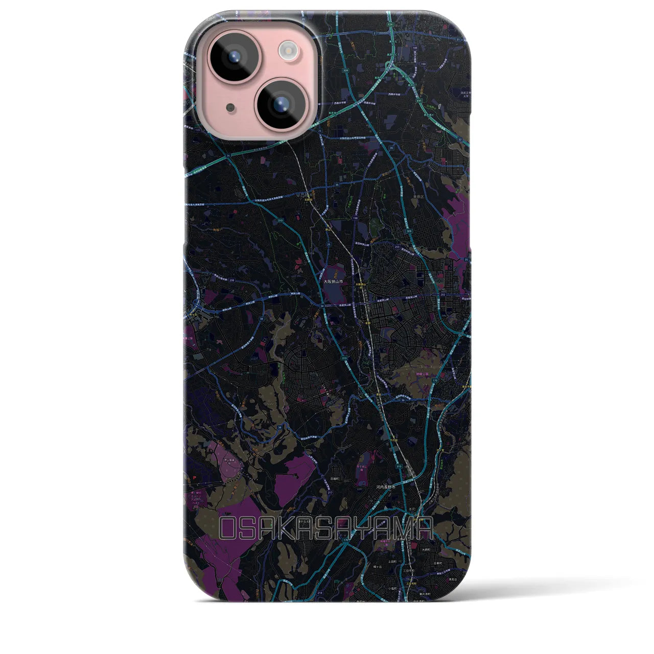 【大阪狭山(大阪府)】地図柄iPhoneケース(バックカバータイプ)