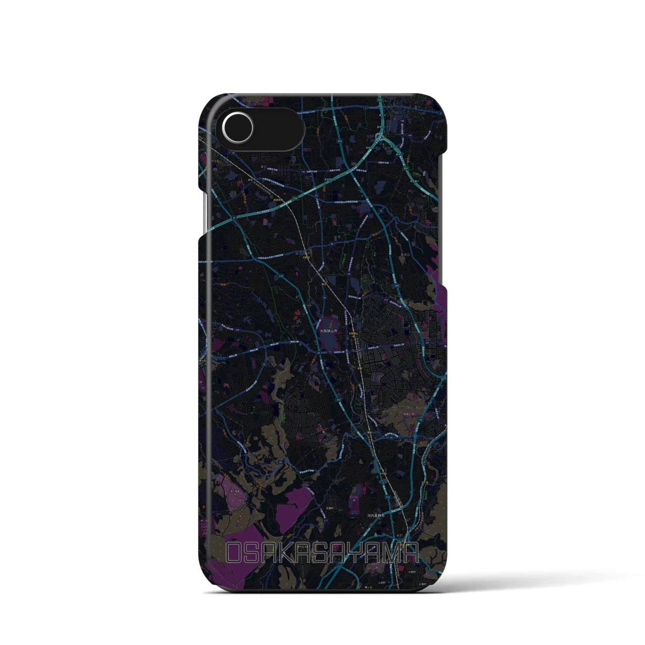 【大阪狭山(大阪府)】地図柄iPhoneケース(バックカバータイプ)