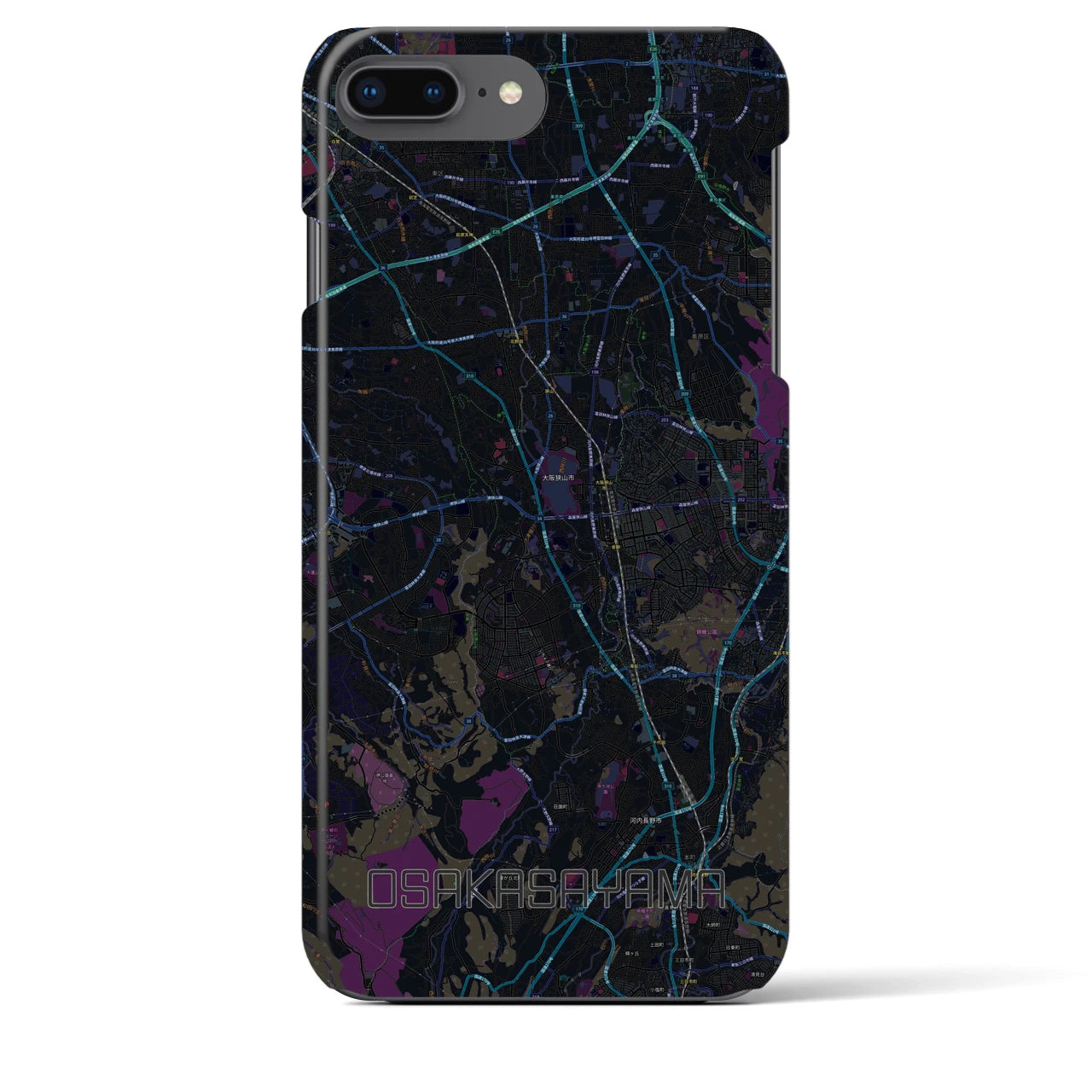 【大阪狭山(大阪府)】地図柄iPhoneケース(バックカバータイプ)