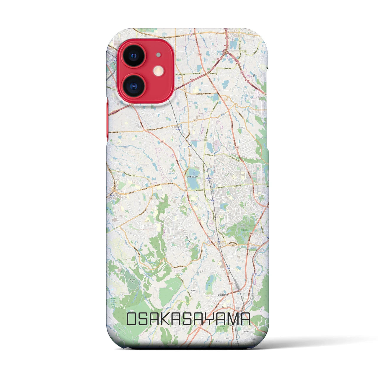 【大阪狭山(大阪府)】地図柄iPhoneケース(バックカバータイプ)