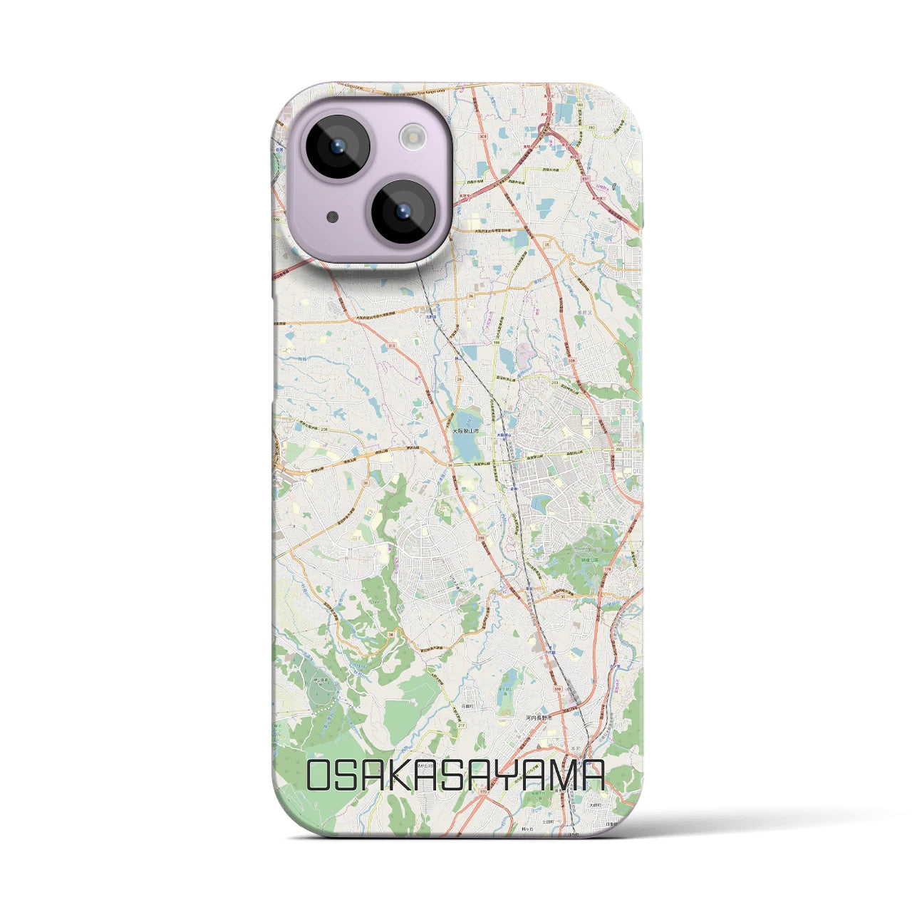 【大阪狭山(大阪府)】地図柄iPhoneケース(バックカバータイプ)
