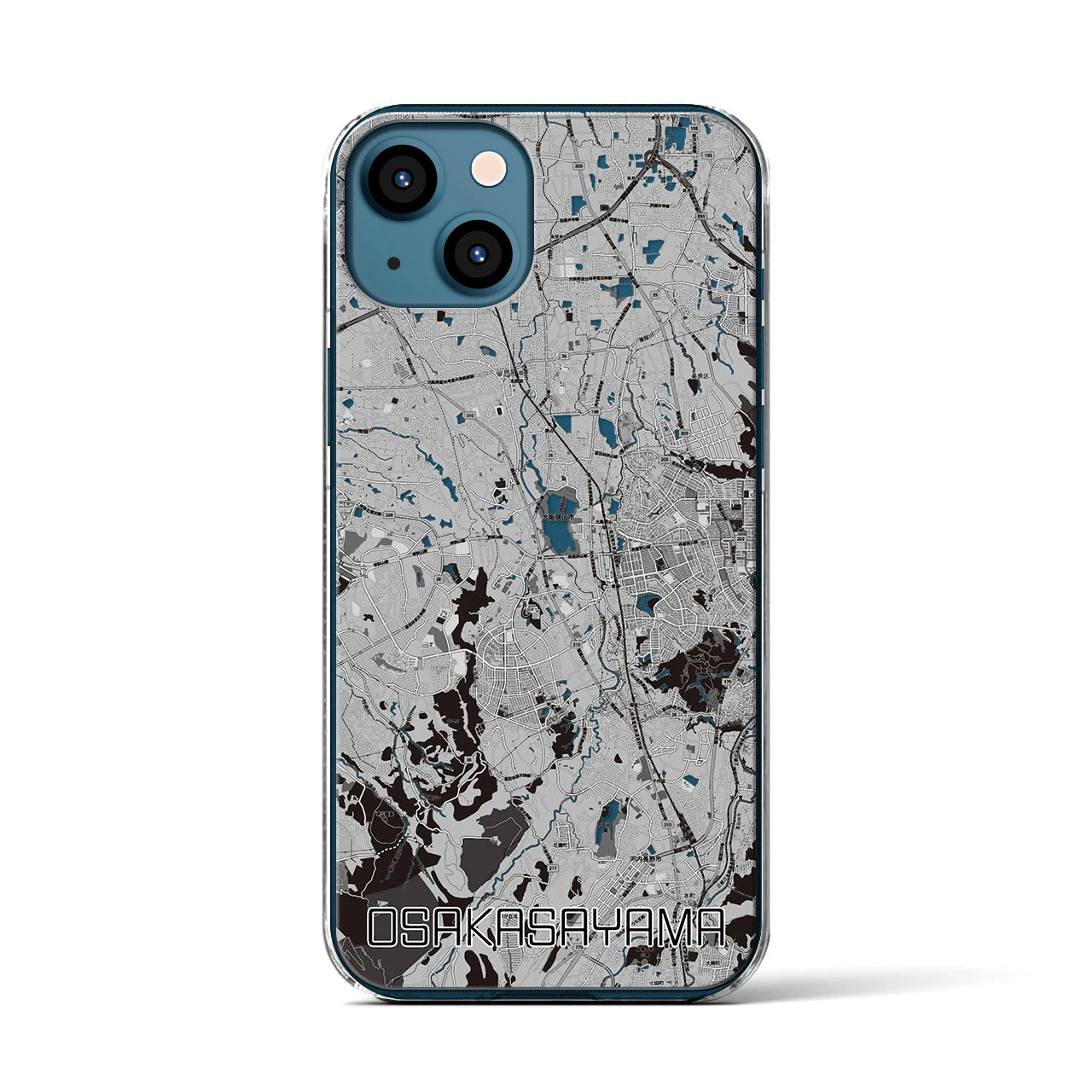 【大阪狭山(大阪府)】地図柄iPhoneケース(クリアタイプ)