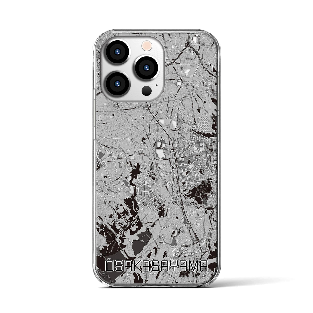 【大阪狭山(大阪府)】地図柄iPhoneケース(クリアタイプ)