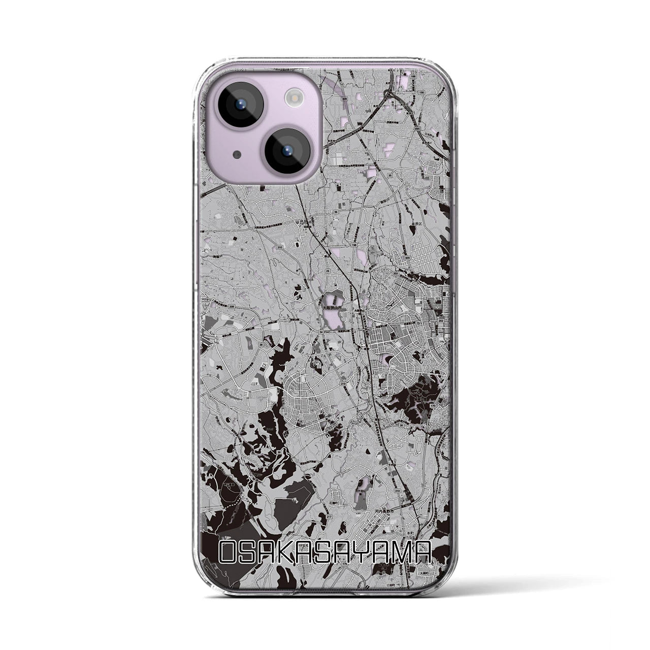 【大阪狭山(大阪府)】地図柄iPhoneケース(クリアタイプ)