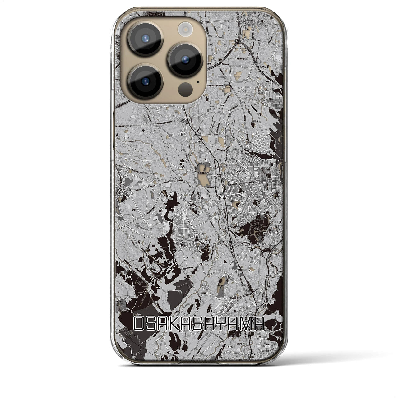 【大阪狭山(大阪府)】地図柄iPhoneケース(クリアタイプ)