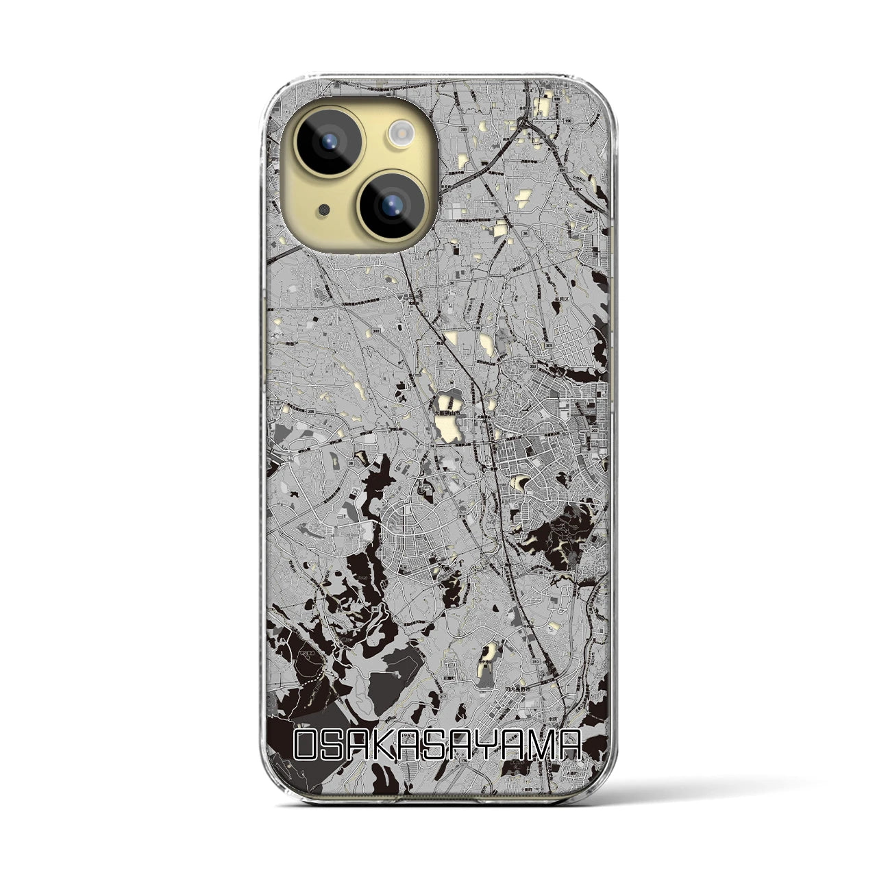 【大阪狭山(大阪府)】地図柄iPhoneケース(クリアタイプ)