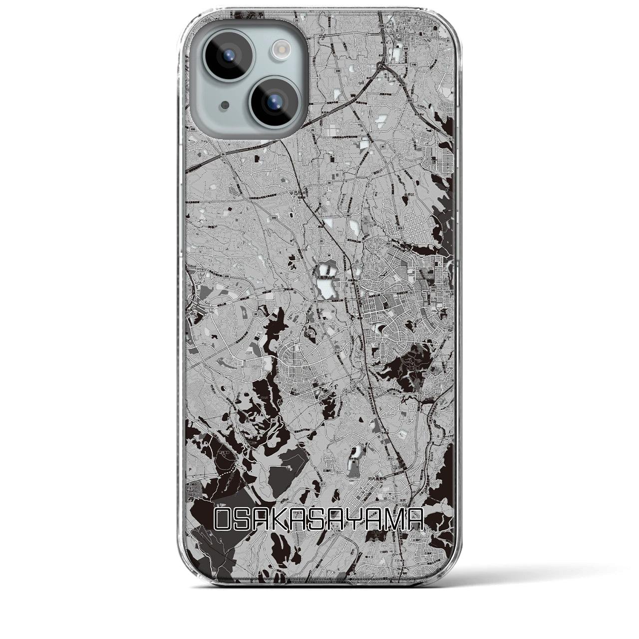 【大阪狭山(大阪府)】地図柄iPhoneケース(クリアタイプ)