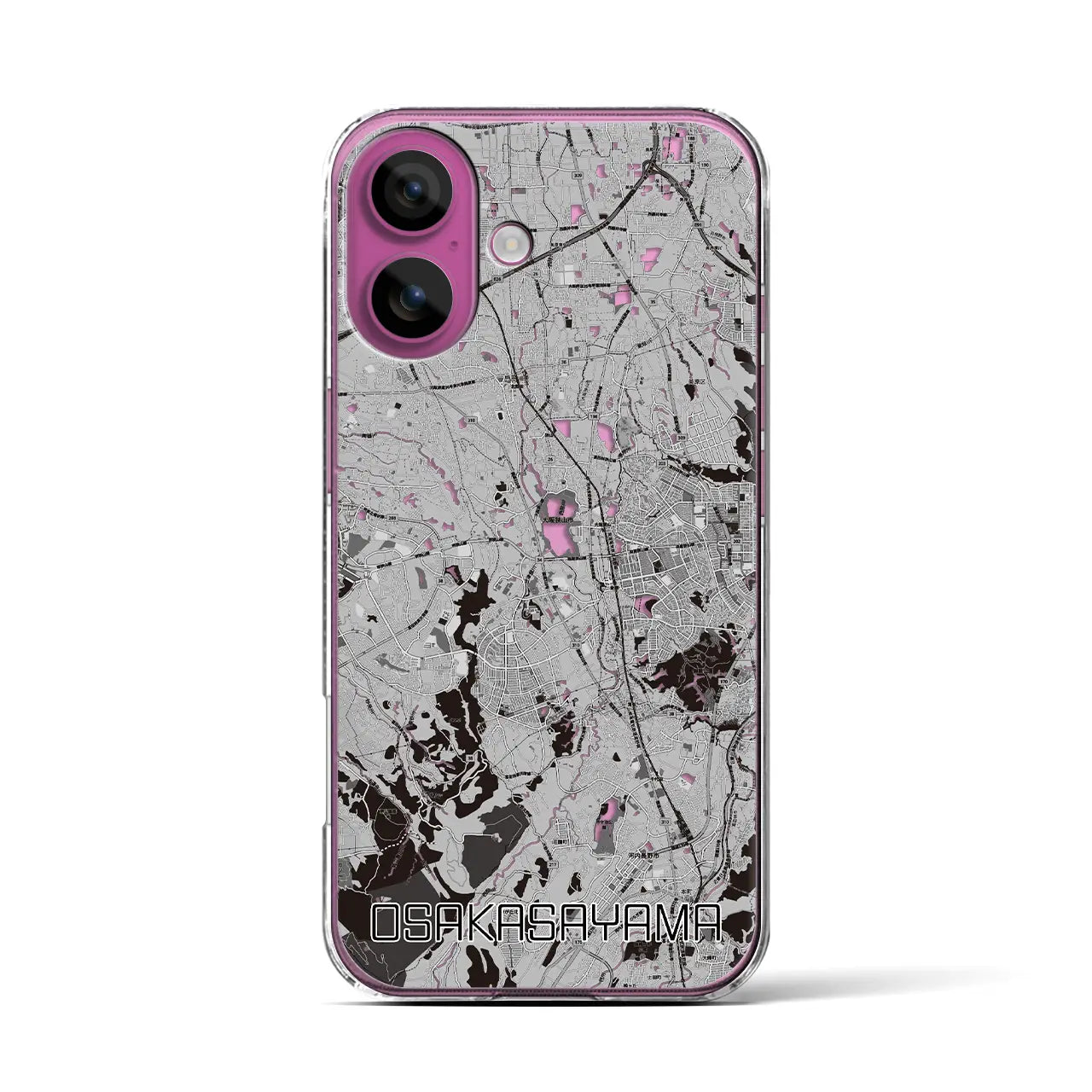 【大阪狭山(大阪府)】地図柄iPhoneケース(クリアタイプ)