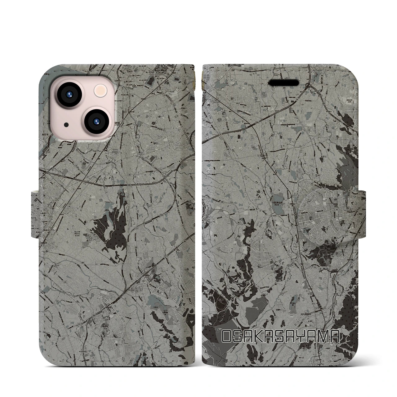 【大阪狭山(大阪府)】地図柄iPhoneケース(手帳タイプ)