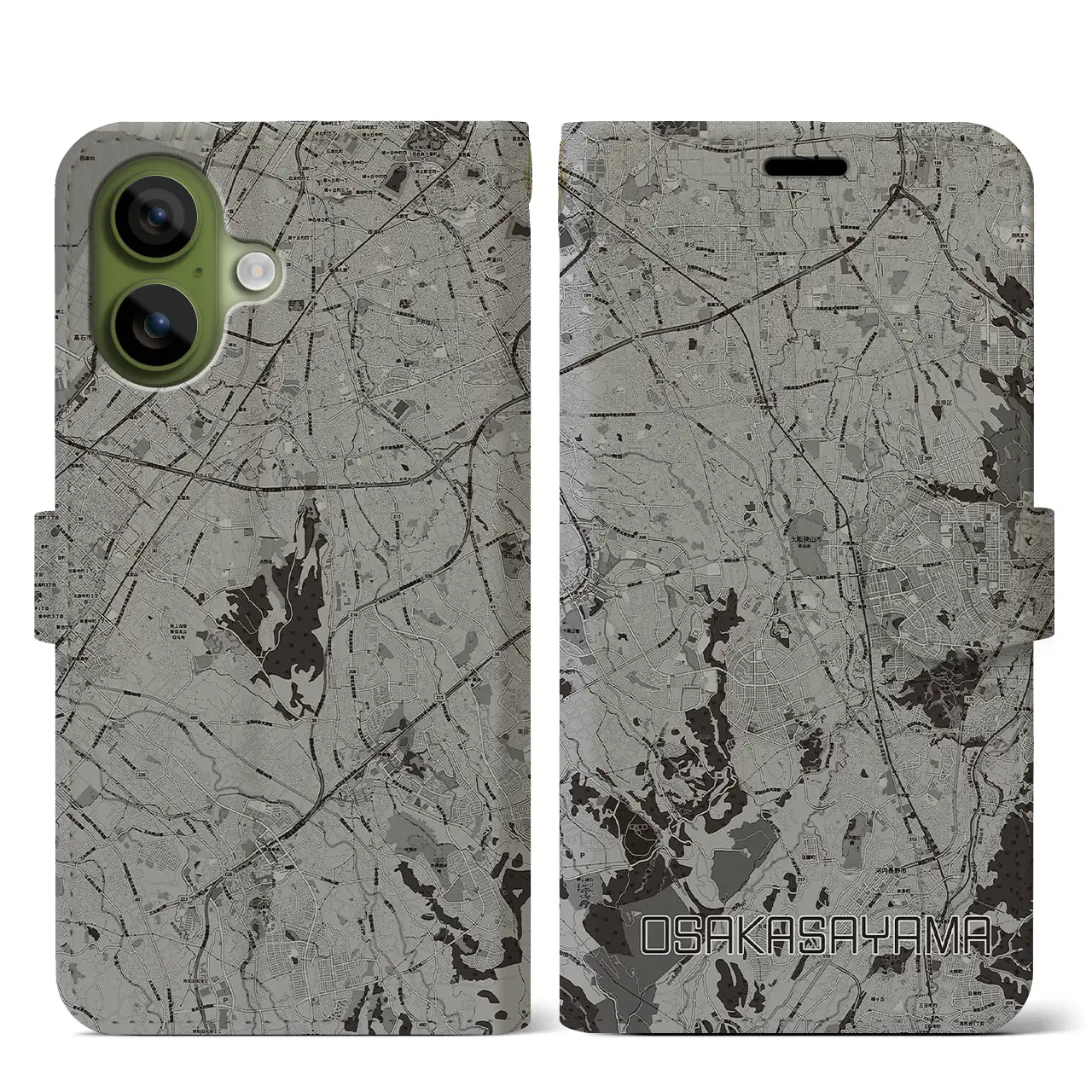 【大阪狭山(大阪府)】地図柄iPhoneケース(手帳タイプ)