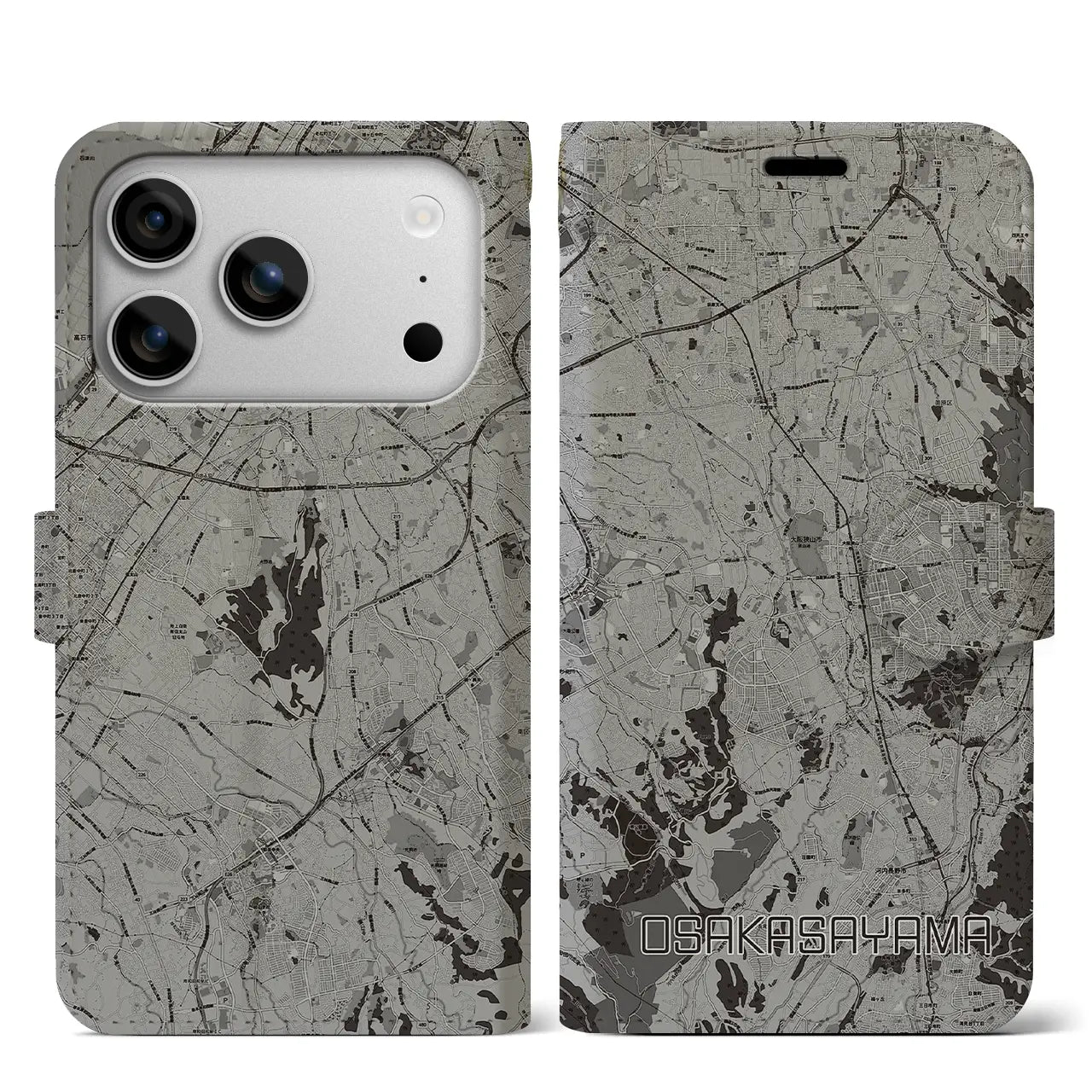 【大阪狭山(大阪府)】地図柄iPhoneケース(手帳タイプ)