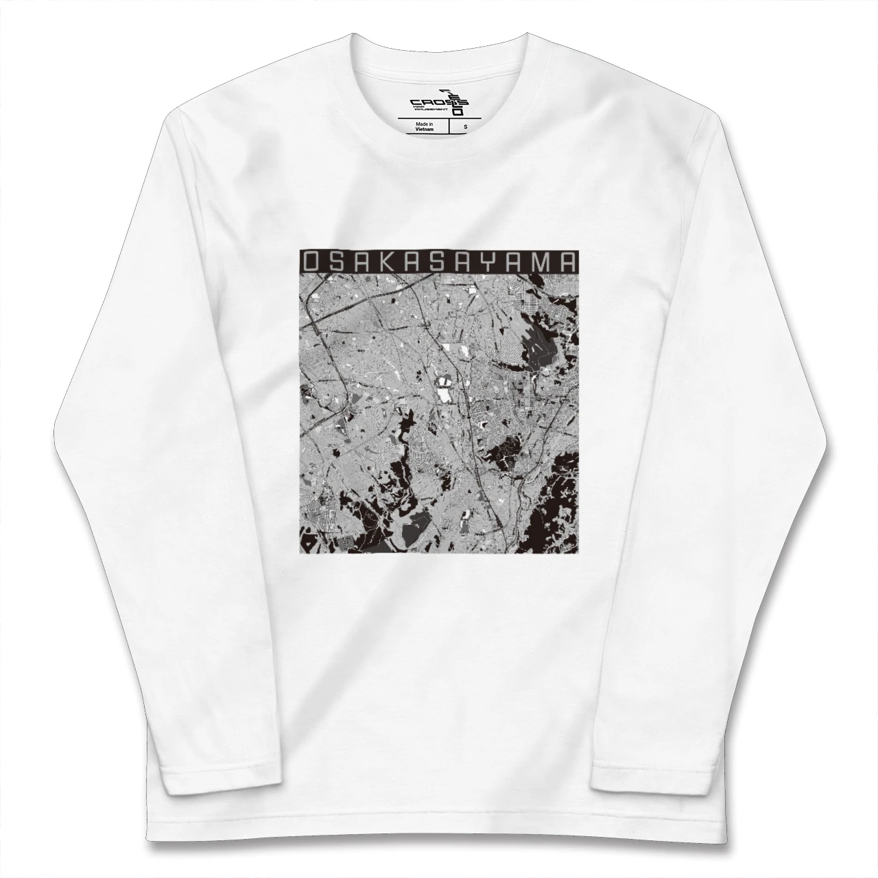 【大阪狭山(大阪府)】地図柄ロングスリーブTシャツ