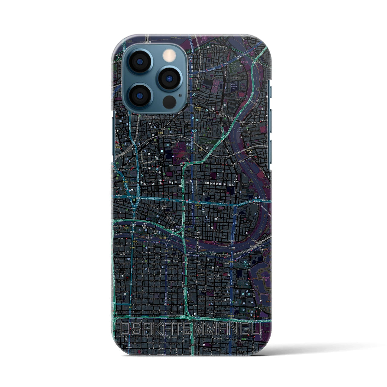 【大阪天満宮(大阪府)】地図柄iPhoneケース(バックカバータイプ)