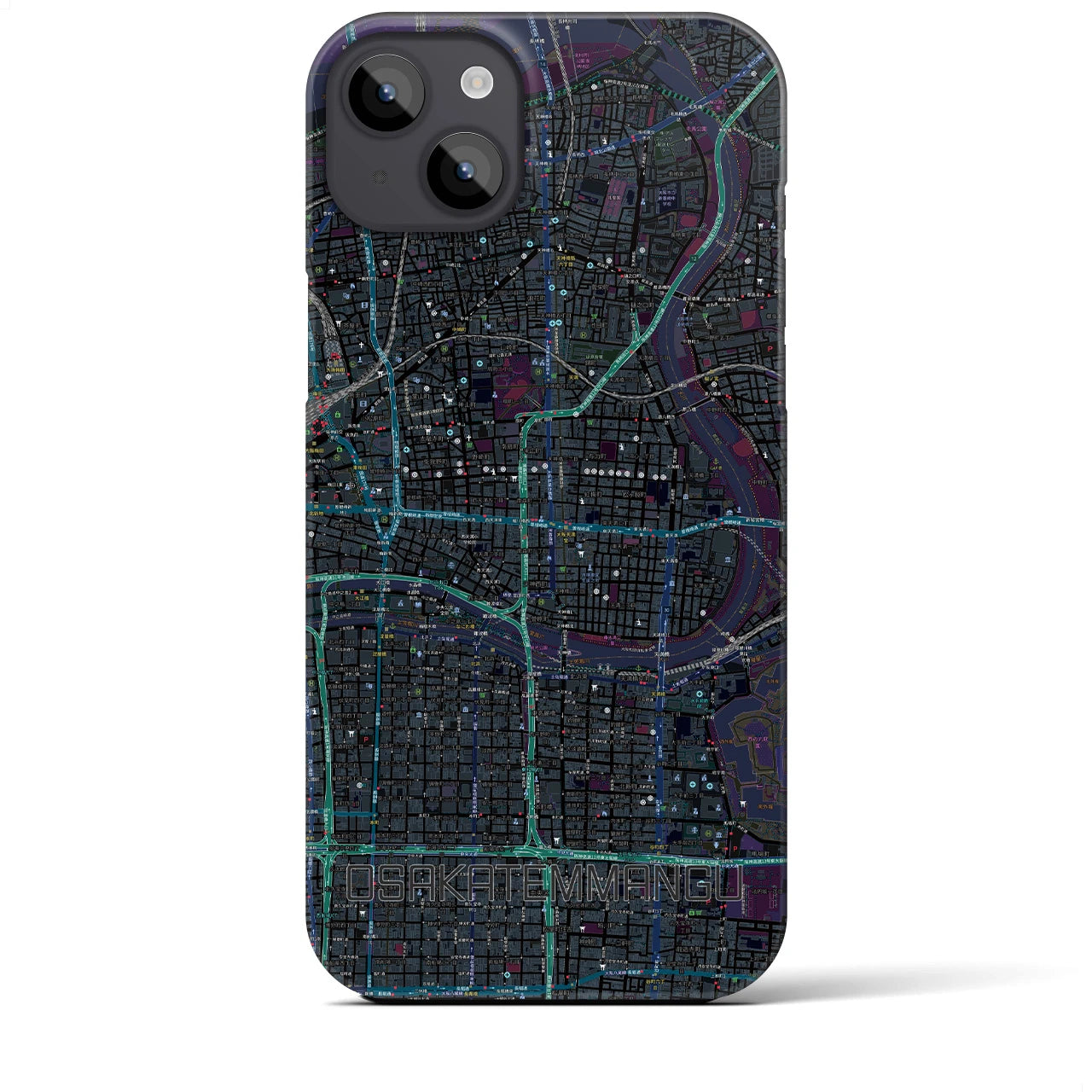 【大阪天満宮(大阪府)】地図柄iPhoneケース(バックカバータイプ)