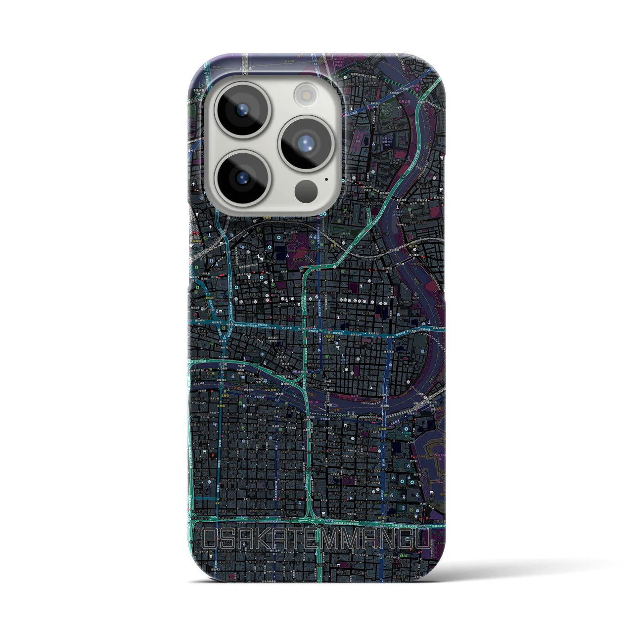 【大阪天満宮(大阪府)】地図柄iPhoneケース(バックカバータイプ)