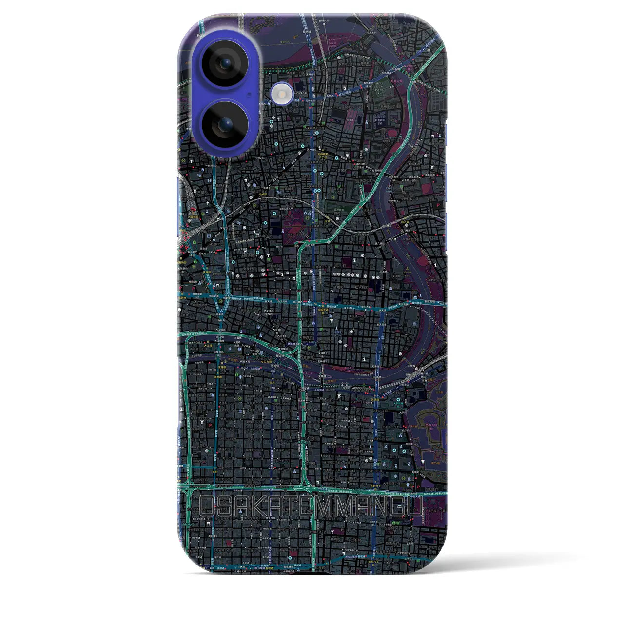 【大阪天満宮(大阪府)】地図柄iPhoneケース(バックカバータイプ)
