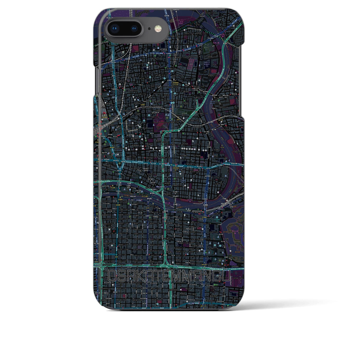 【大阪天満宮(大阪府)】地図柄iPhoneケース(バックカバータイプ)