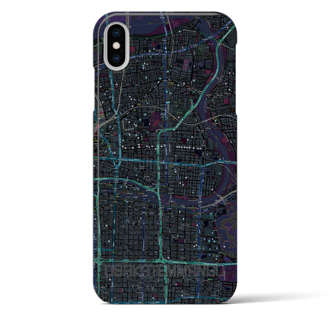 【大阪天満宮(大阪府)】地図柄iPhoneケース(バックカバータイプ)