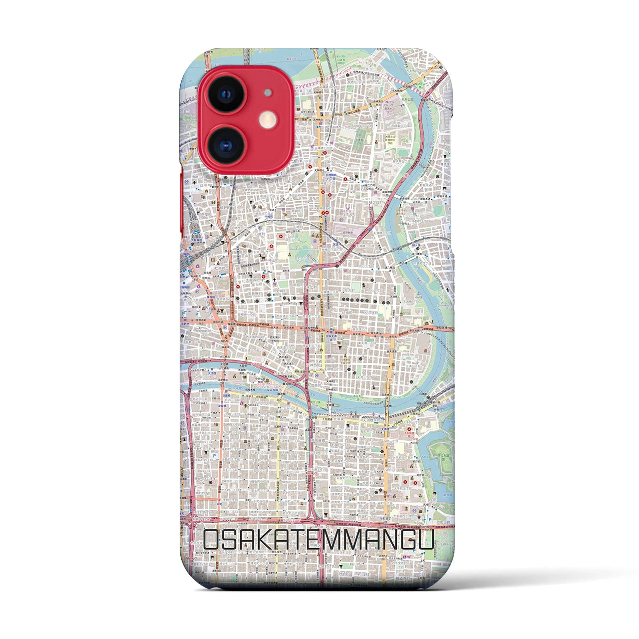 【大阪天満宮(大阪府)】地図柄iPhoneケース(バックカバータイプ)